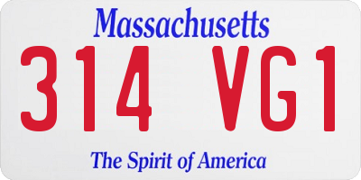 MA license plate 314VG1