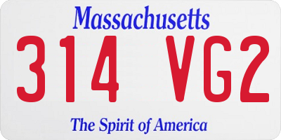 MA license plate 314VG2