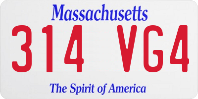 MA license plate 314VG4