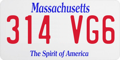 MA license plate 314VG6