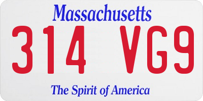 MA license plate 314VG9