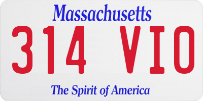 MA license plate 314VI0