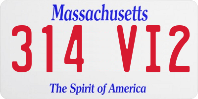 MA license plate 314VI2