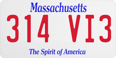 MA license plate 314VI3