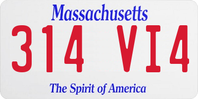 MA license plate 314VI4
