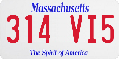 MA license plate 314VI5