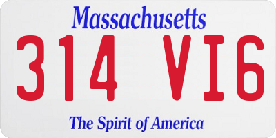 MA license plate 314VI6