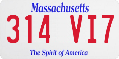 MA license plate 314VI7