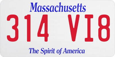 MA license plate 314VI8