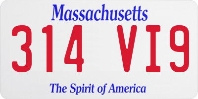 MA license plate 314VI9