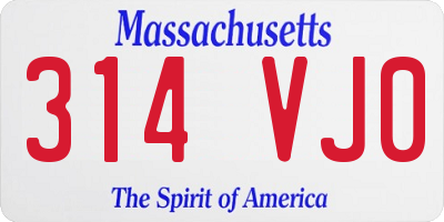MA license plate 314VJ0