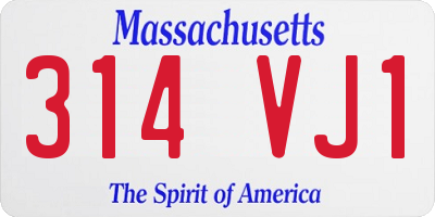 MA license plate 314VJ1