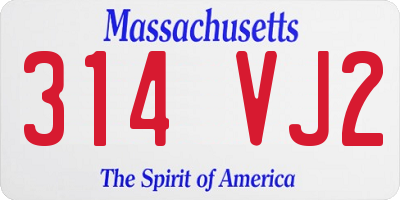 MA license plate 314VJ2