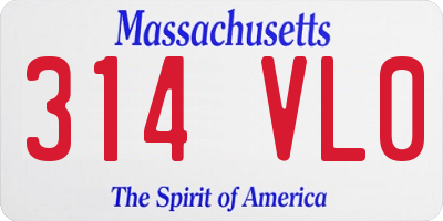 MA license plate 314VL0