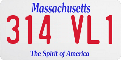 MA license plate 314VL1