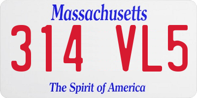 MA license plate 314VL5