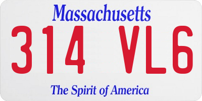MA license plate 314VL6