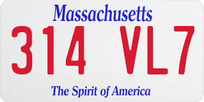 MA license plate 314VL7