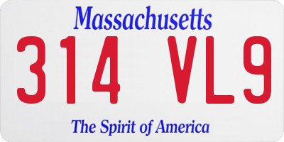 MA license plate 314VL9