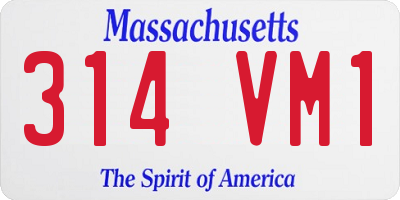 MA license plate 314VM1