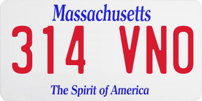 MA license plate 314VN0