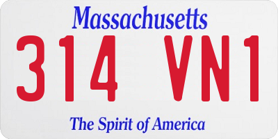 MA license plate 314VN1