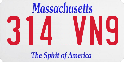 MA license plate 314VN9