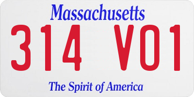 MA license plate 314VO1