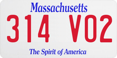 MA license plate 314VO2