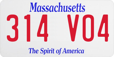MA license plate 314VO4