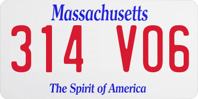 MA license plate 314VO6