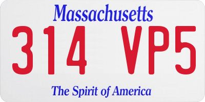 MA license plate 314VP5