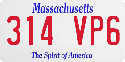 MA license plate 314VP6