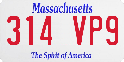 MA license plate 314VP9