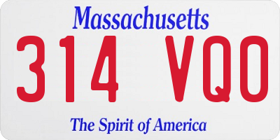 MA license plate 314VQ0