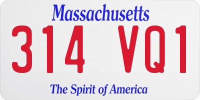 MA license plate 314VQ1