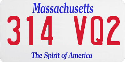 MA license plate 314VQ2