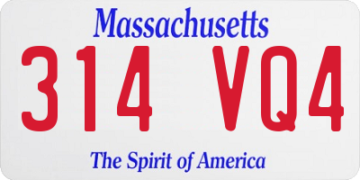 MA license plate 314VQ4