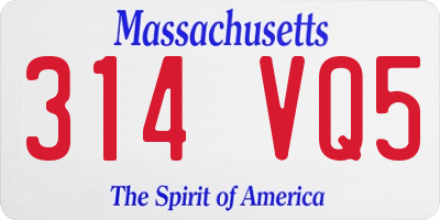 MA license plate 314VQ5