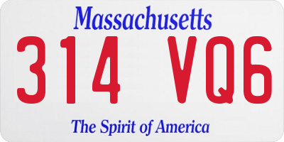 MA license plate 314VQ6