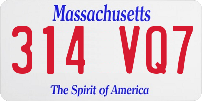 MA license plate 314VQ7