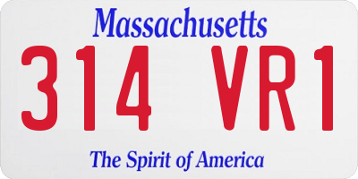 MA license plate 314VR1