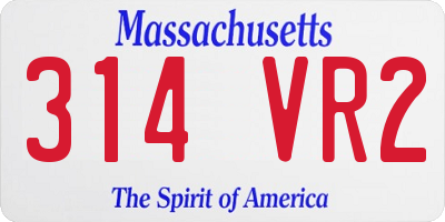 MA license plate 314VR2