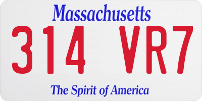 MA license plate 314VR7