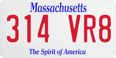 MA license plate 314VR8