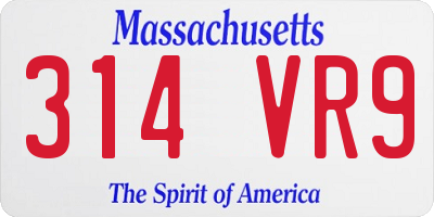 MA license plate 314VR9