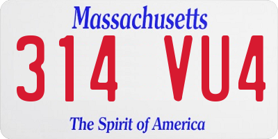 MA license plate 314VU4