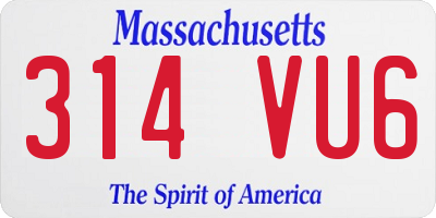 MA license plate 314VU6