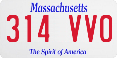MA license plate 314VV0
