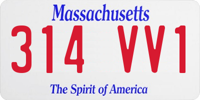 MA license plate 314VV1